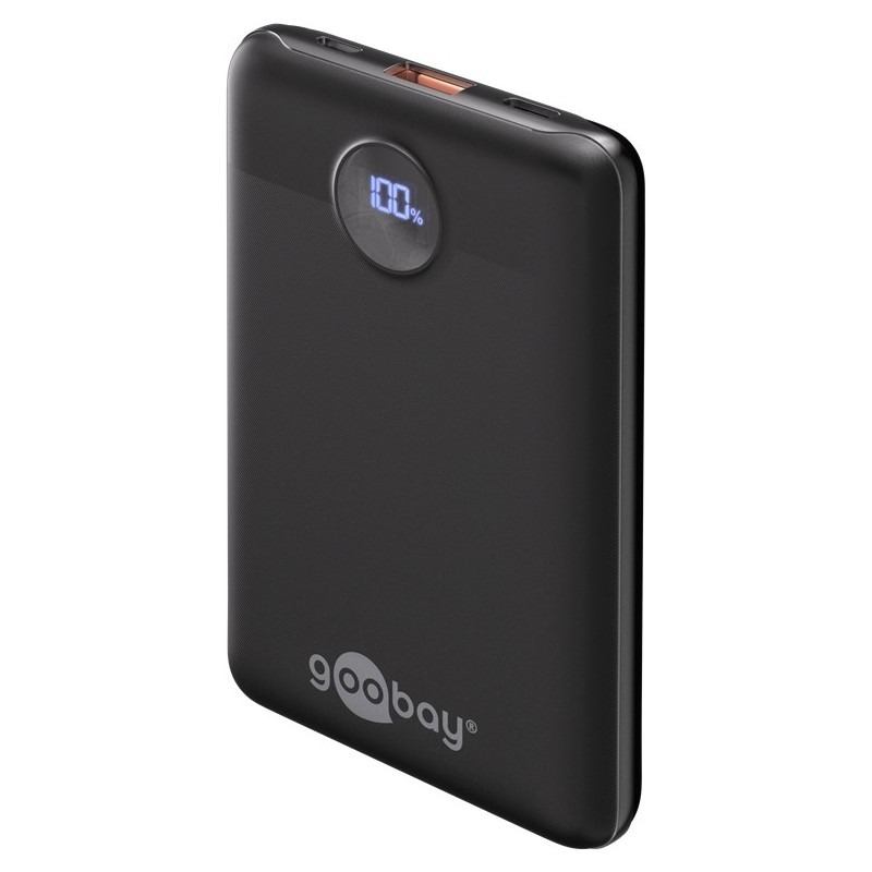 Goobay powerbank 10 000 mAh med 1x USB-A och 1x USB-C med stöd för PD 20W
